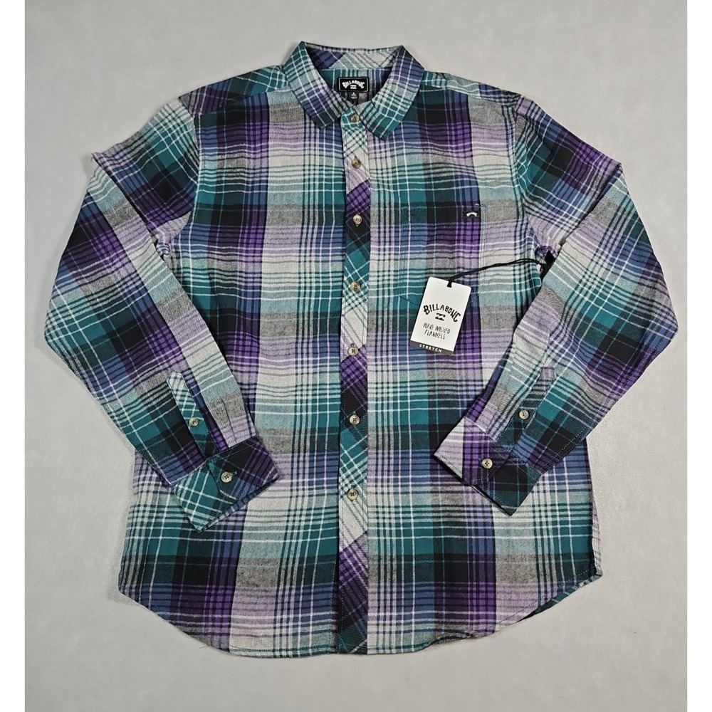 Billabong Mens Plaid Flannel Button Front Shirt Size Large NWT